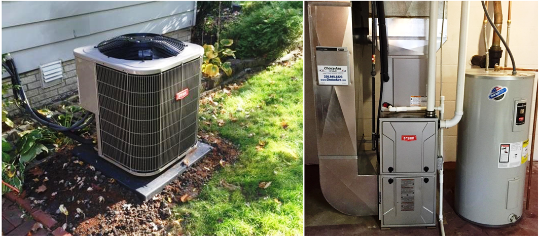 House air conditioning unit covered in snow during winter.